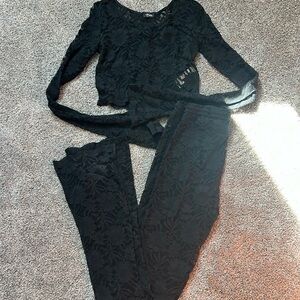 Black Lace Two-Piece Set
